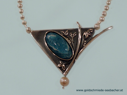 Silbertrachtencollier mit Amazonit